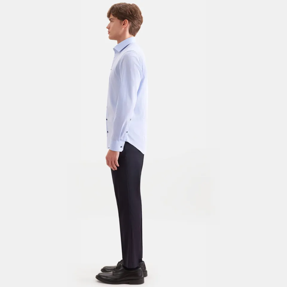 Seidensticker slim fit overhemd lichtblauw, foto 4