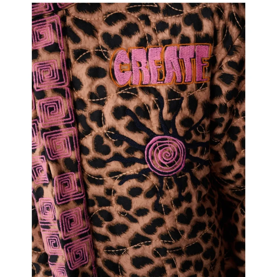 Shoeby jasje voor binnen met panterprint bruin, foto 6