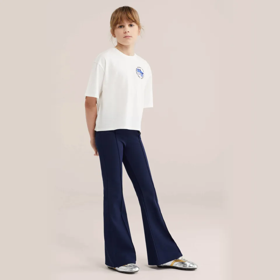 WE Fashion casual broek donkerblauw