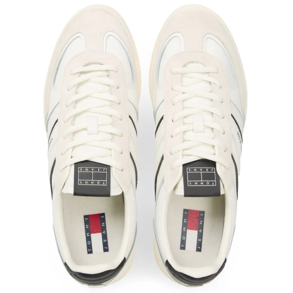 Tommy Jeans leren sneakers ecru/zwart, foto 6