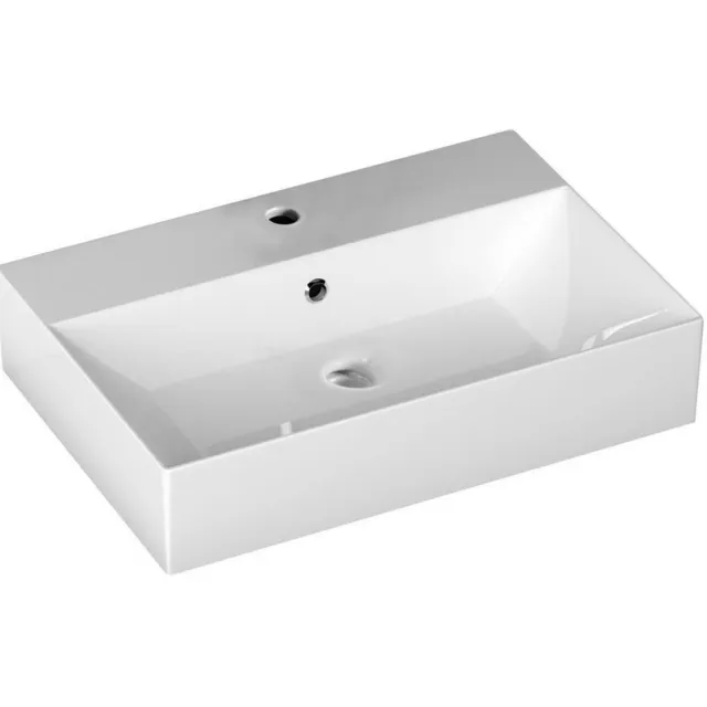 Sapho Wastafel Opbouw Sapho Aqualine Rechthoekig 60x42x13.3 cm Keramiek Wit