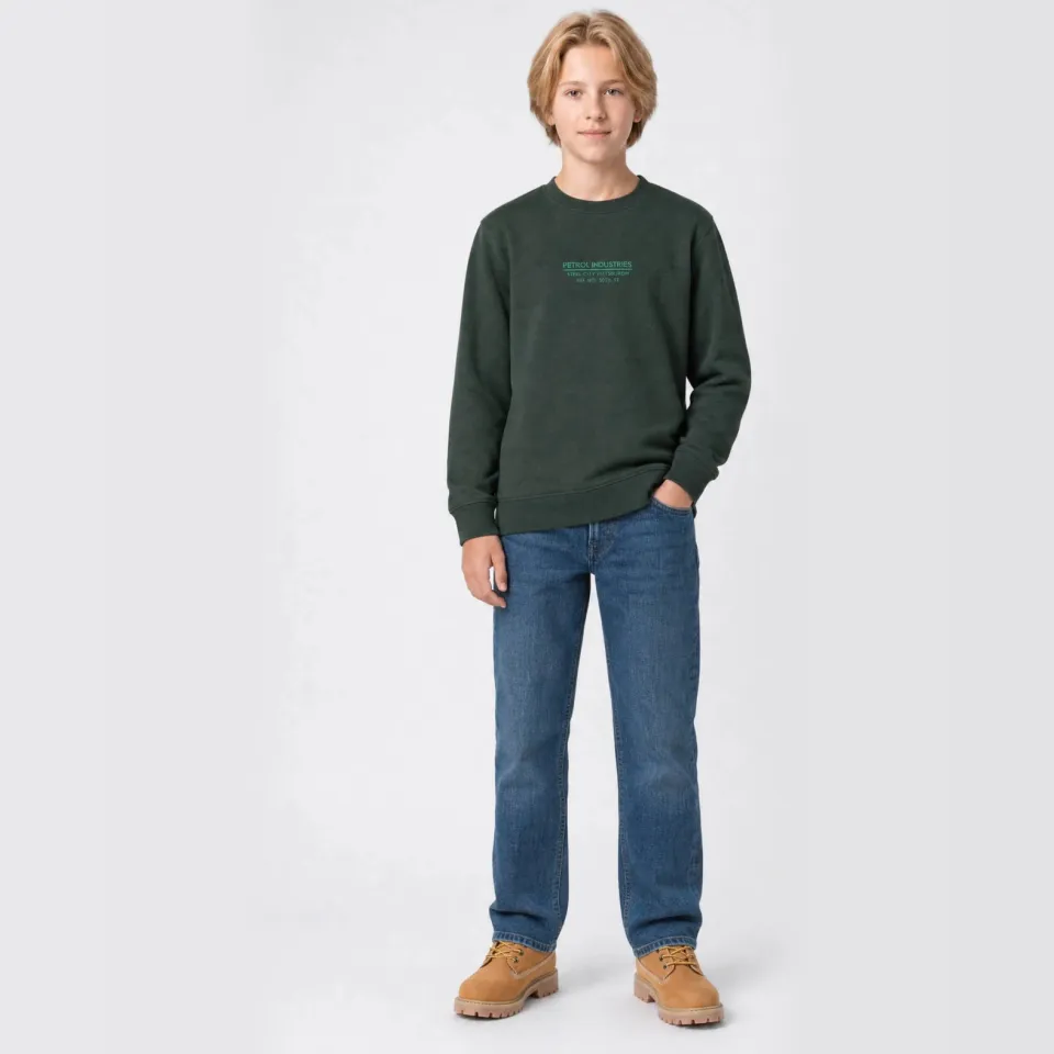 Petrol Industries rechtvallende sweater met print - donkergroen, foto 3
