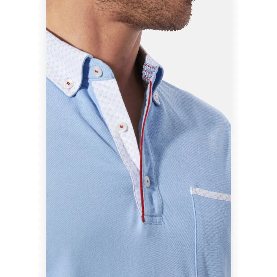 Babista regular fit polo Plus Size - lichtblauw, foto 6