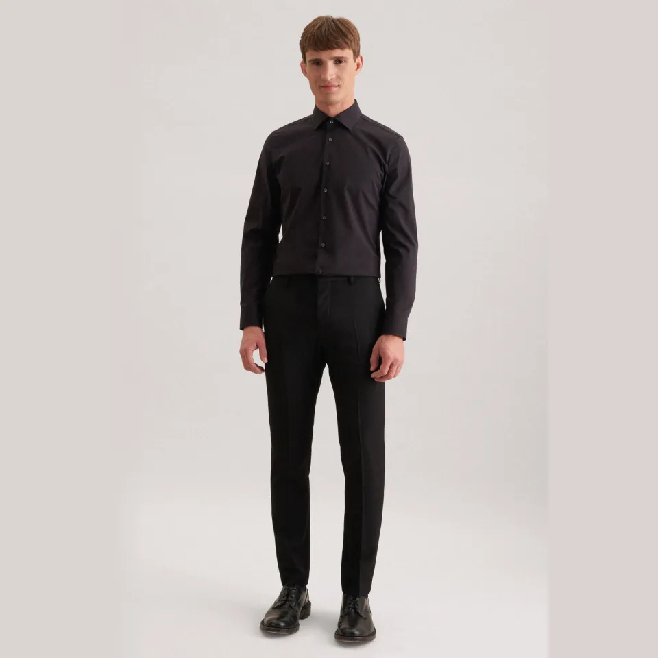 Seidensticker slim fit overhemd zwart
