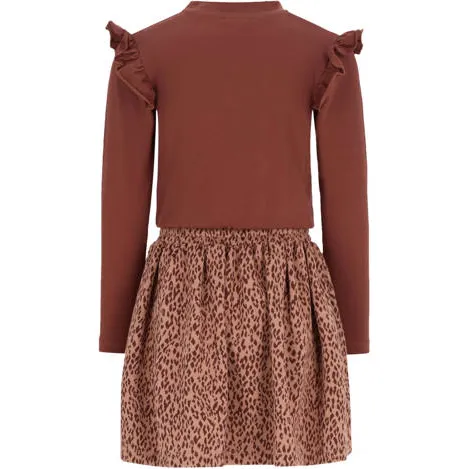 B.Nosy midi jurk met panterprint bruin, foto 3