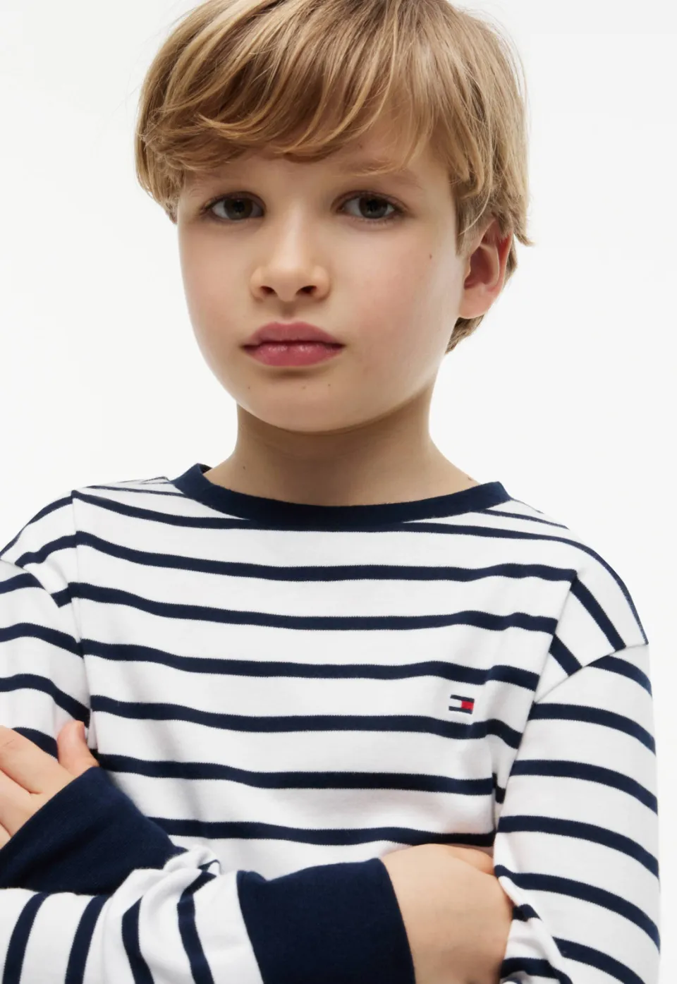 Tommy Hilfiger gestreepte longsleeve donkerblauw donkerblauw/wit, foto 4