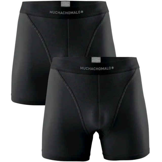 Muchachomalo Heren 2-pack Boxershorts Effen Zwart