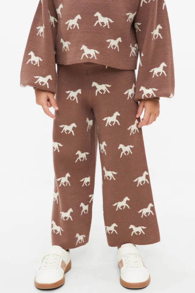 s.Oliver gebreide casual broek met print donkerbruin, foto 6