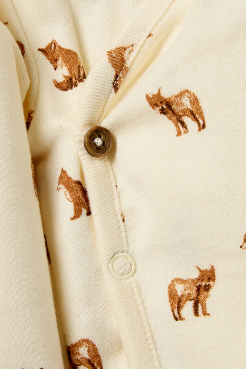A Tiny Story katoenen romper met print - ivoor/bruin, foto 3