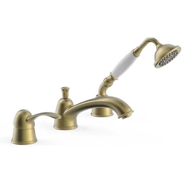 Tres Badrandkraan Tres Clasic Mengkraan Incl. Handdouche Verouderd Messing Mat
