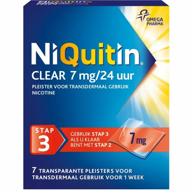 Niquitin Clear Nicotinepleisters 7 mg Stap 3 7 stuks