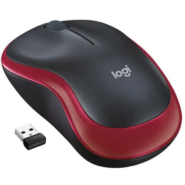 Logitech M185 draadloze muis rood