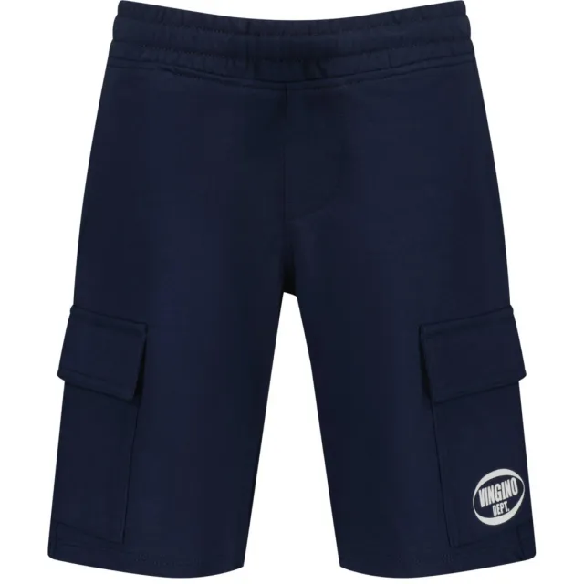 Vingino relaxed sweatshort joggingshort donkerblauw met logo