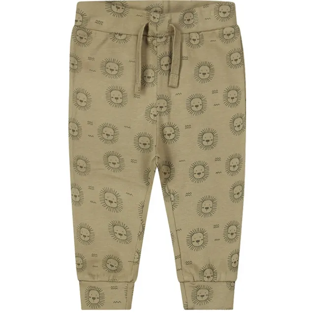 Dirkje baby broek met all-over print groen