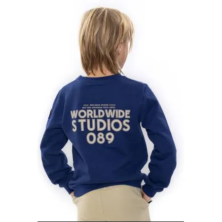 No Way Monday rechtvallende sweater met backprint - blauw, foto 3