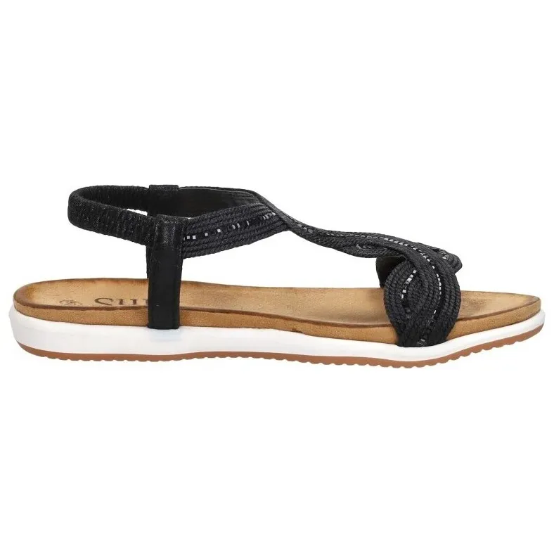 Sub55 platte sandalen zwart