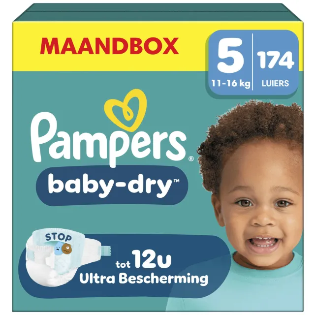 Pampers Baby-Dry Maat 5 maandbox - 174 luiers - 11kg-16kg
