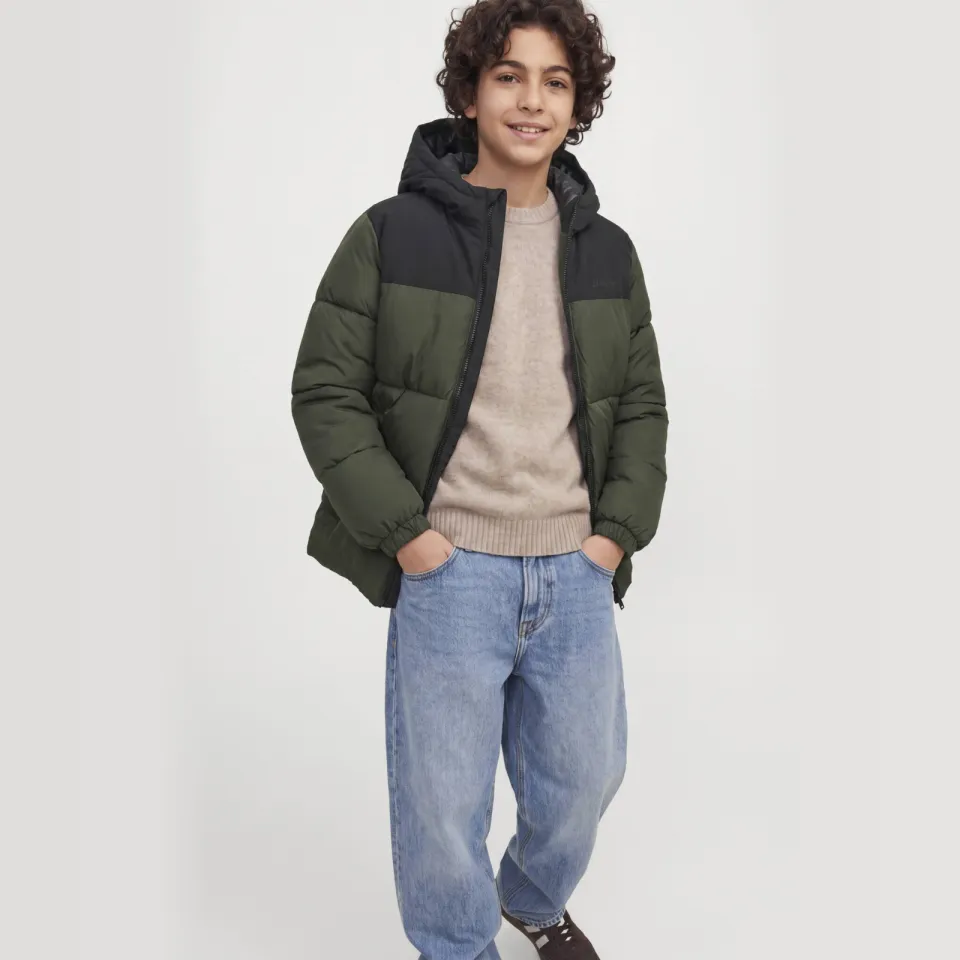 Jack & Jones pufferjas groen zwart, foto 3