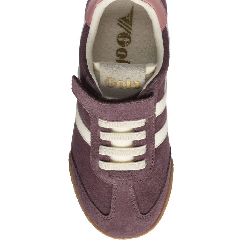 Gola Elan leren sneakers - aubergine/wit/roze, foto 4