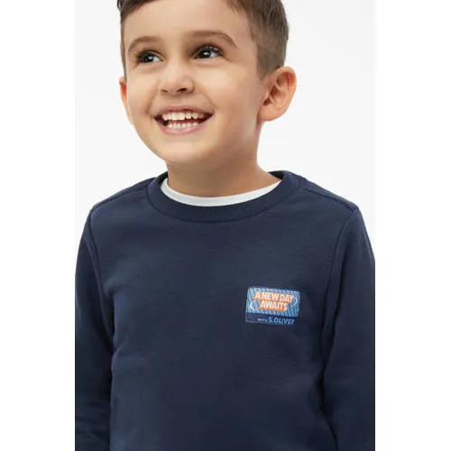 s.Oliver sweater met backprint - donkerblauw, foto 4