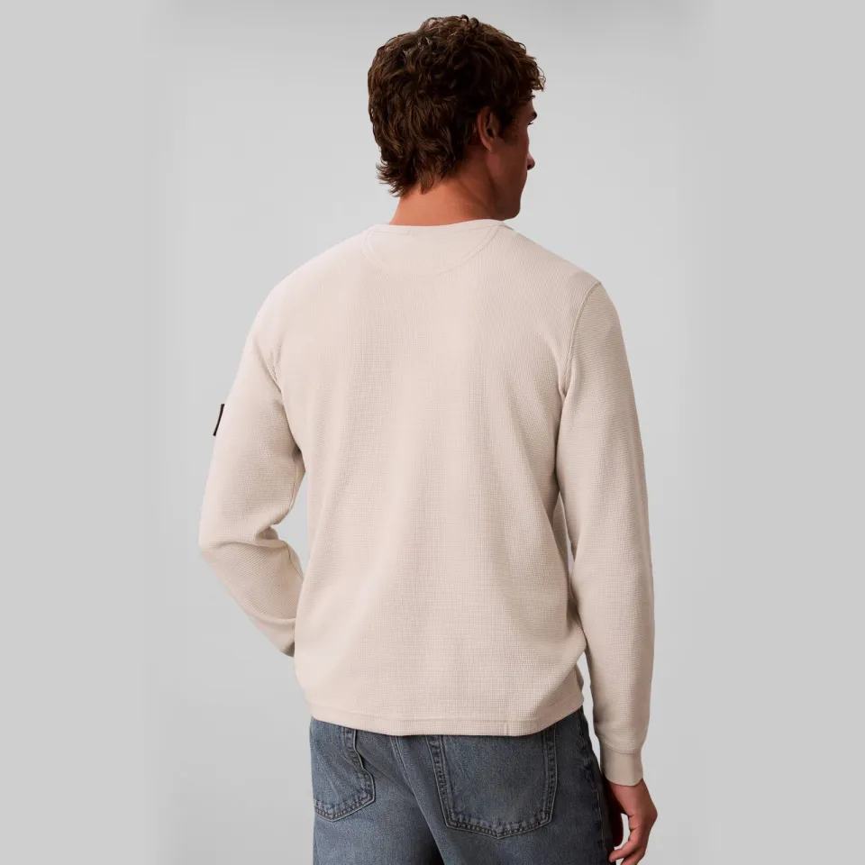 Calvin Klein JEANS regular fit longsleeve met wafelstructuur - moonstruck, foto 3