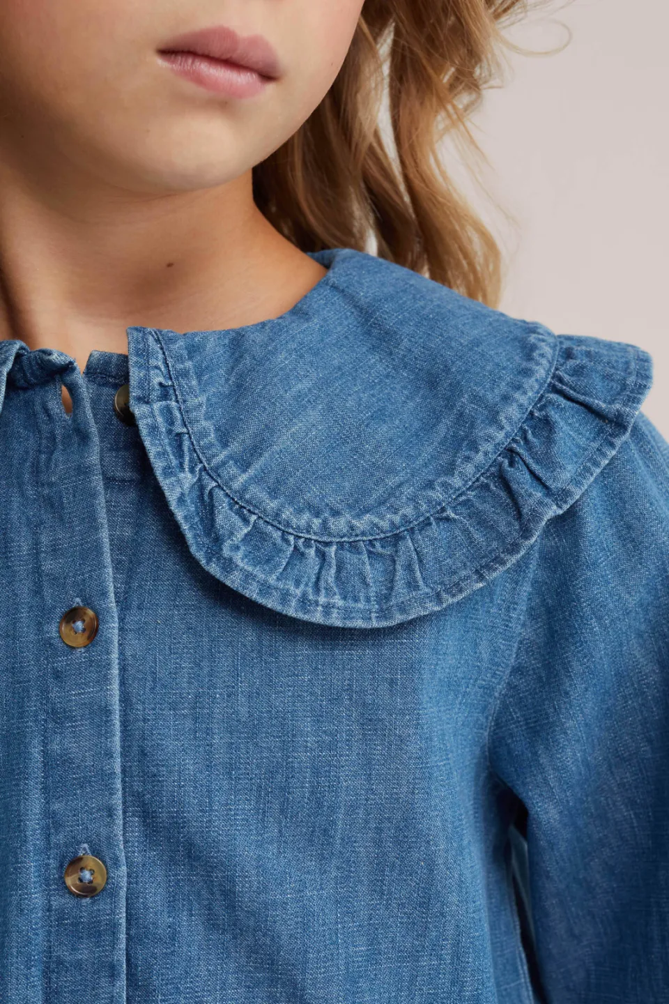 WE Fashion Blue Ridge denim blouse mediumblauw, foto 6