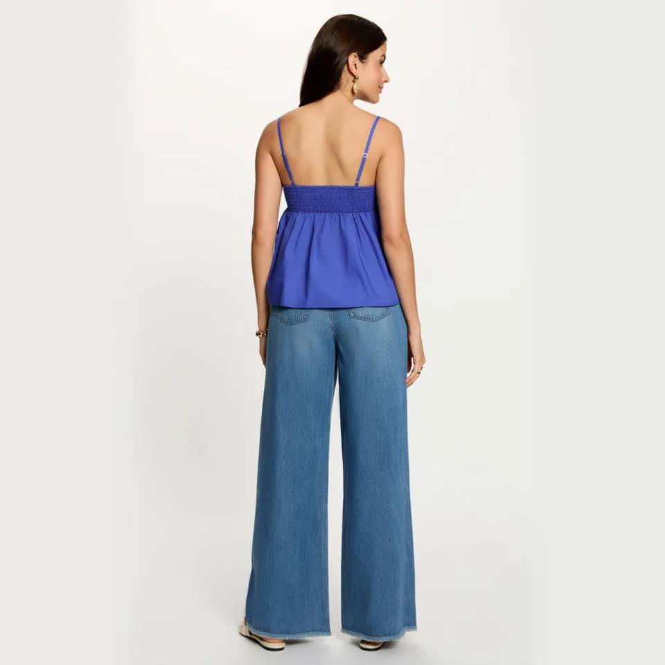 Morgan high wide leg jeans met ceintuur - mediumblauw, foto 4