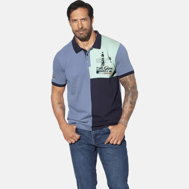 Jan Vanderstorm loose polo LARSDAL Plus blauw
