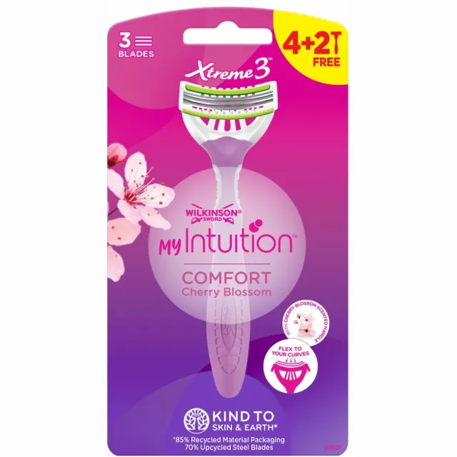 Wilkinson 1+1 gratis: Wilkinson Vrouwen Wegwerpscheermesjes Xtreme 3 My Intuition 6 stuks