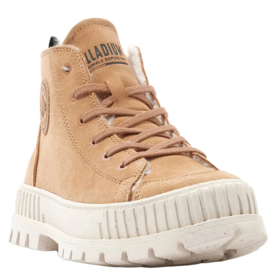 Palladium PALLASHOCK ZIP WARM suède sneakers met profielzool - cognac, foto 5
