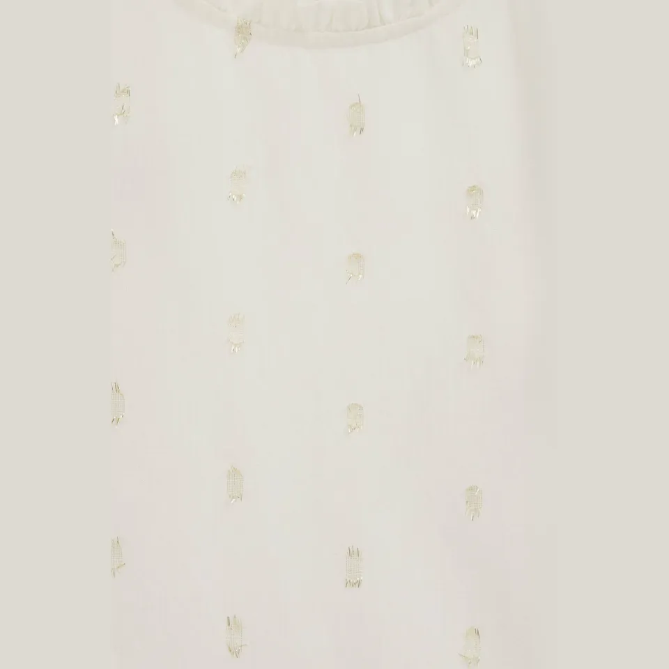 WE Fashion blousetop met ruches en print wit, foto 7