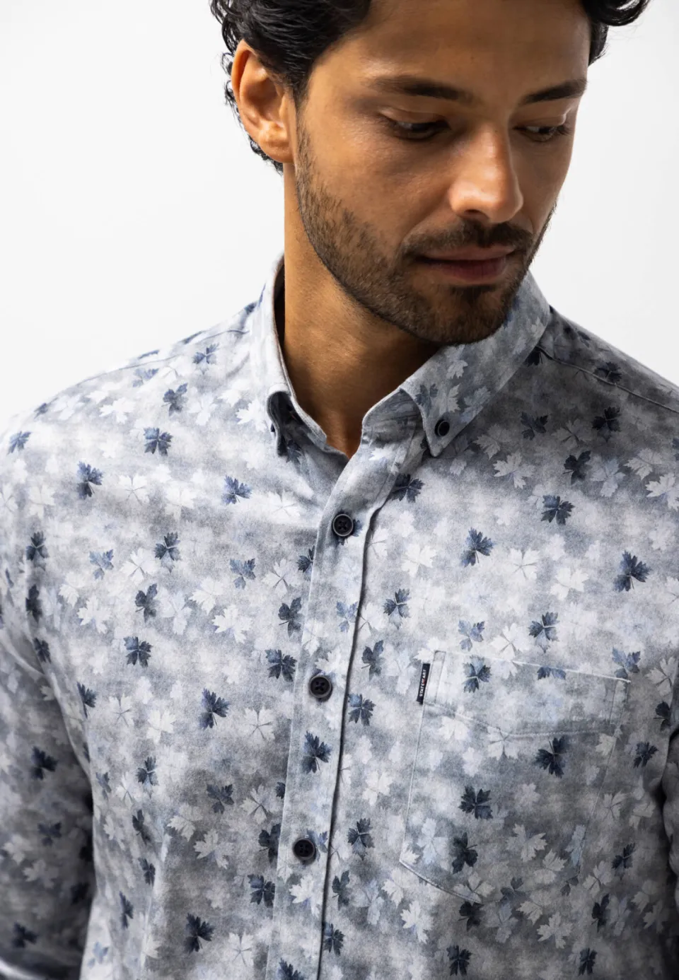 State Of Art regular fit casual overhemd met print - grijsblauw/midnight, foto 7