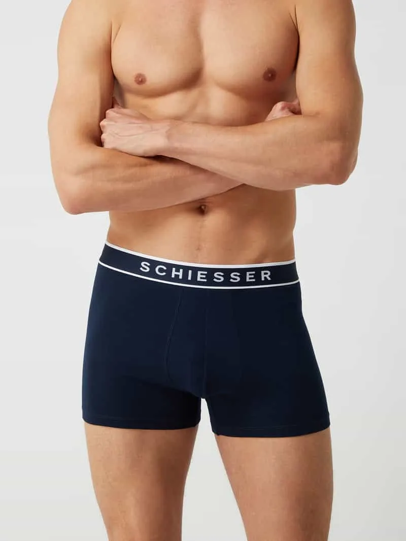 Schiesser Boxershort met stretch in set van 3 Donkerblauw