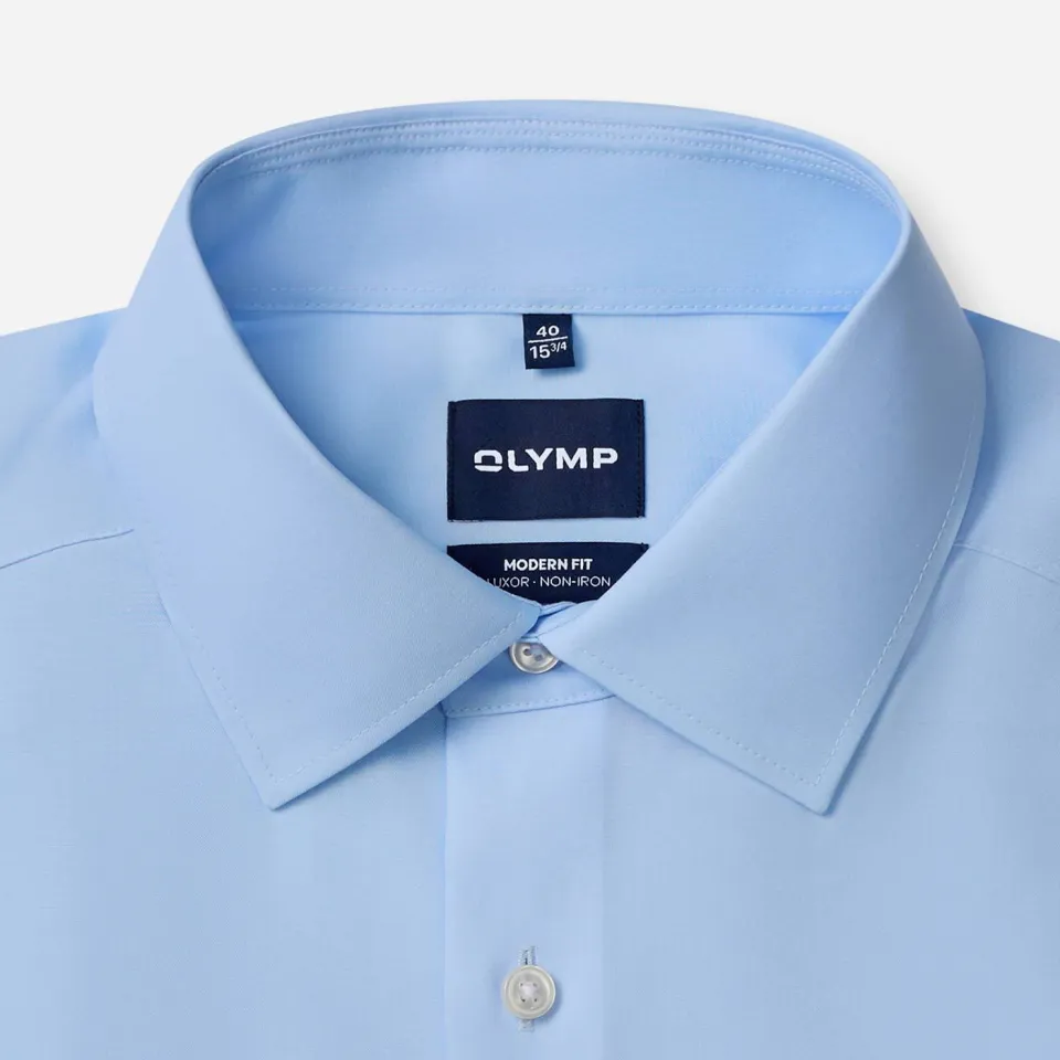 Olymp zakelijk overhemd poplin Luxor modern fit lichtblauw blauw, foto 4
