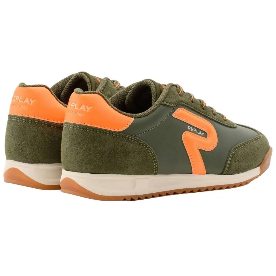 Replay Yard JR 4 Boy sneakers - khaki/oranje, foto 2