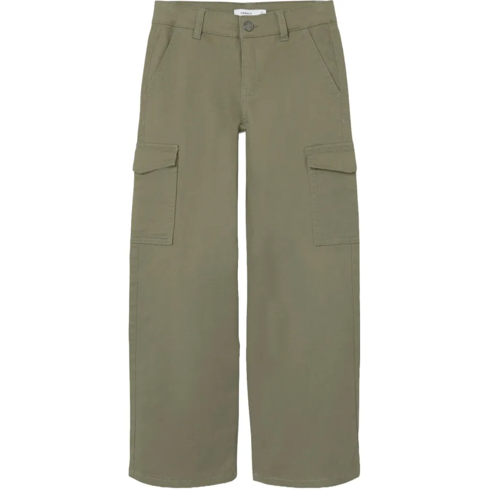 NAME IT Rose wide leg cargobroek legergroen, foto 2