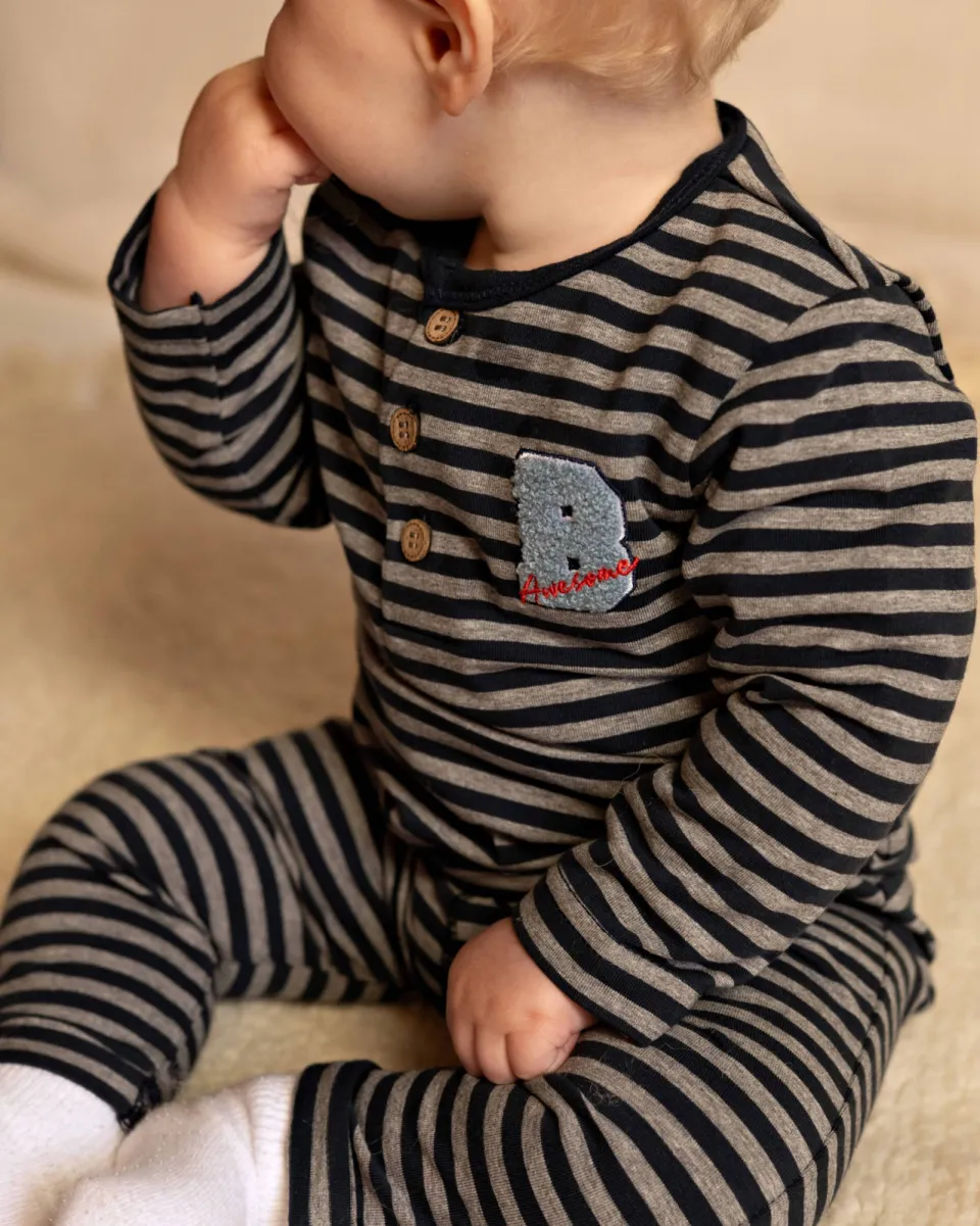 BESS gestreepte longsleeve marineblauw, foto 6