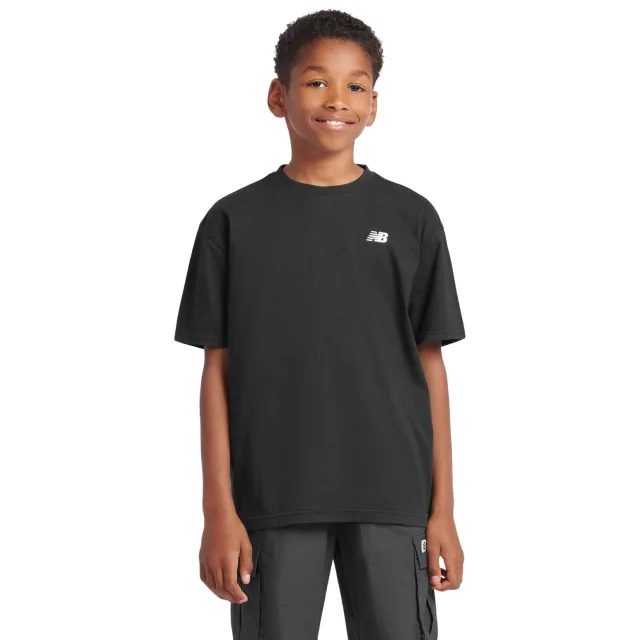 New Balance T-shirt zwart met logo Zwart/wit
