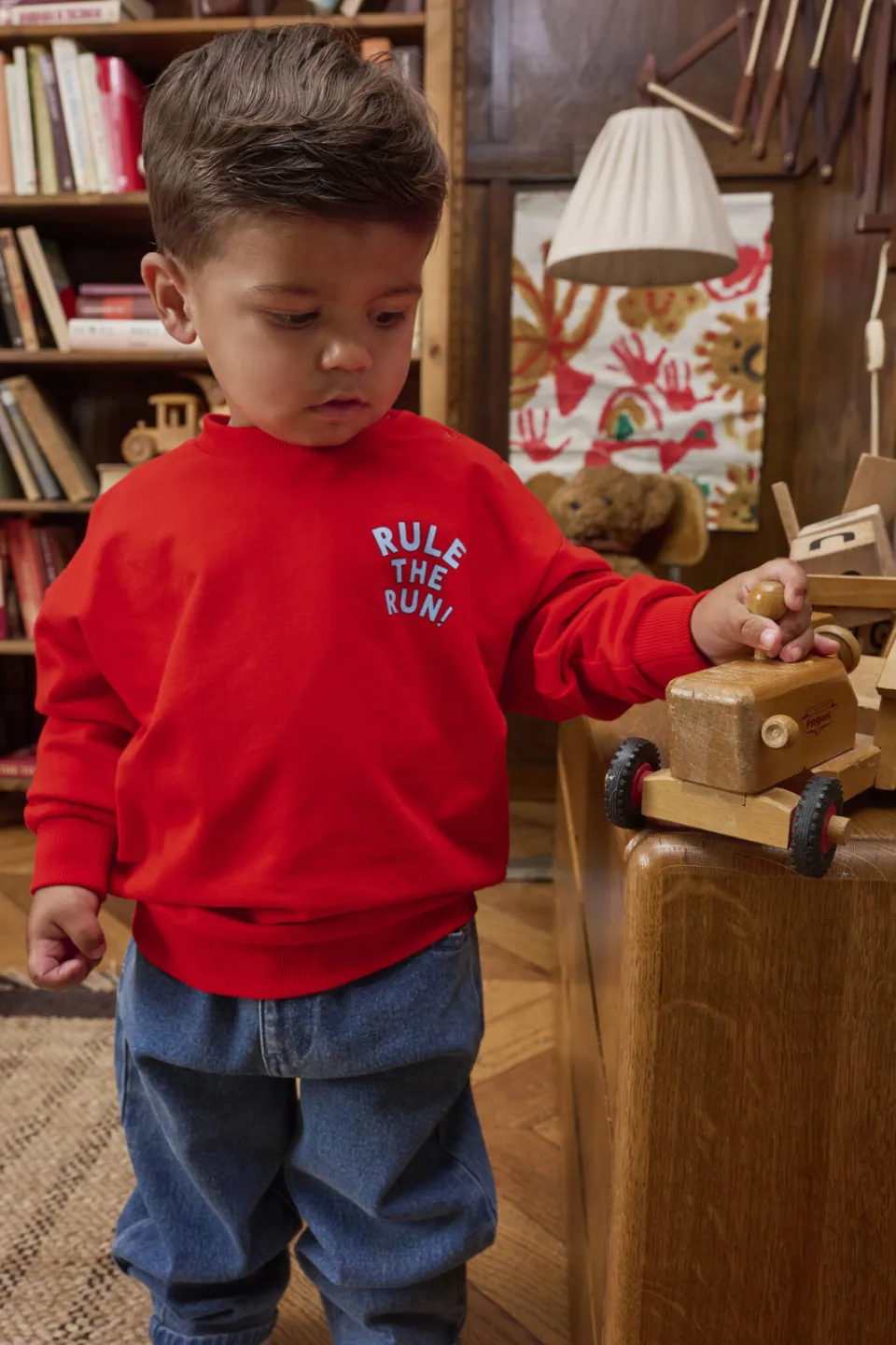 Z8 mini sweater Deen met backprint rood