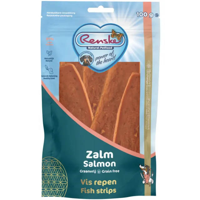 Renske Gezonde Beloning vleesrepen zalm hondensnack 100 g, foto 2