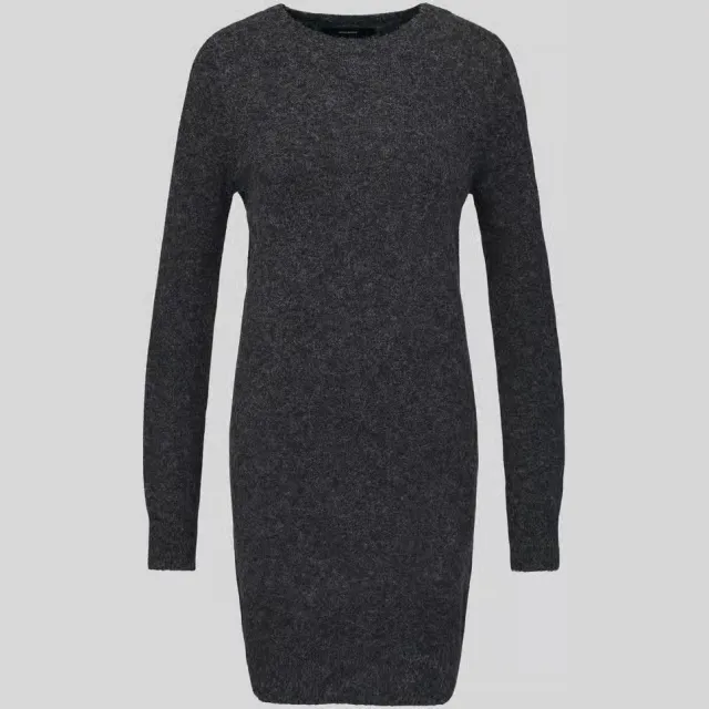 Vero Moda Doffy tricotjurk donkergrijs zwart, foto 2