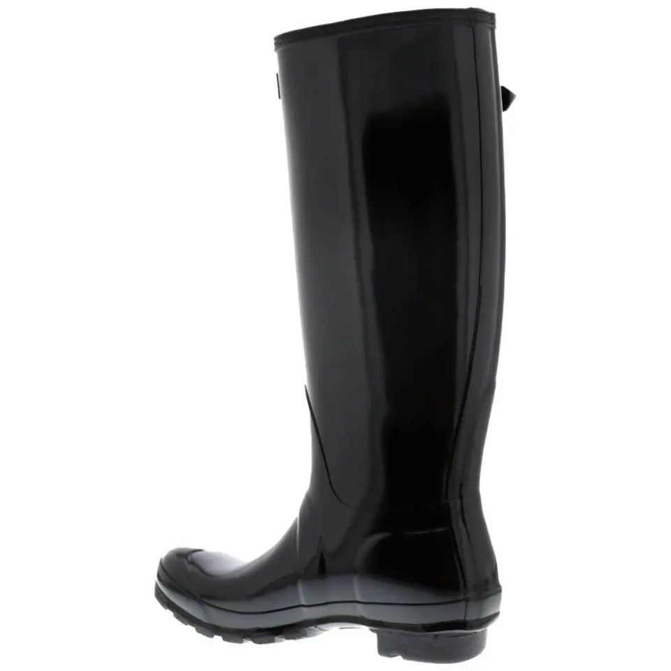 Hunter original tall gloss regenlaarzen met profielzool - zwart, foto 4