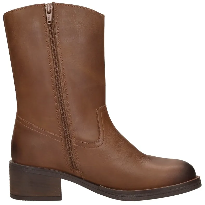 Sub55 enkellaarsjes hak cognac