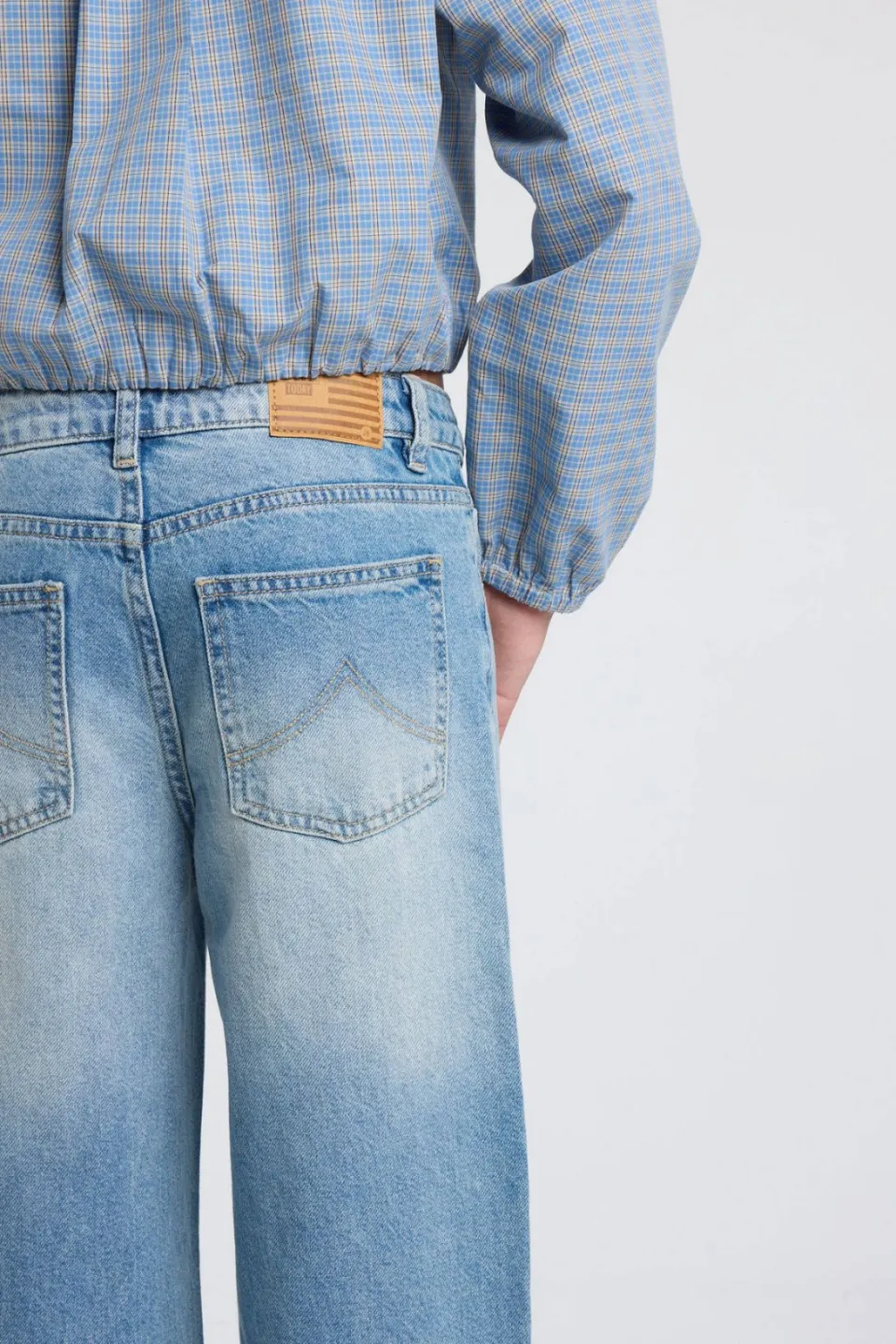 America Today Miami Jr wide leg jeans - light blue denim, foto 6