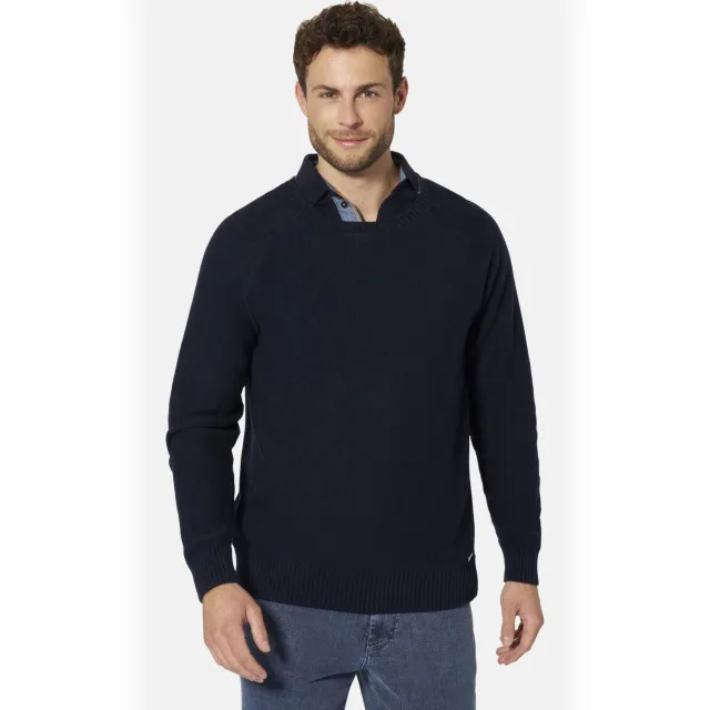 Babista katoenen regular fit gebreide trui Plus Size - donkerblauw