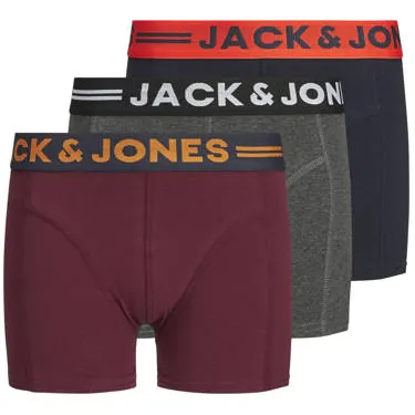 Jack & Jones Junior JACLICHFIELD boxershorts set van 3 antraciet /donkerblauw/donkerrood/zwart, foto 2