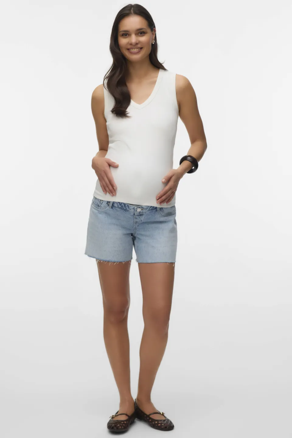 Vero Moda Maternity zwangerschapsshort light blue denim