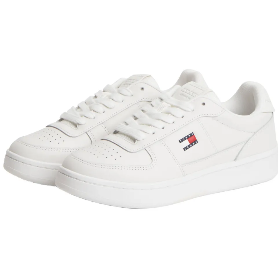Tommy Jeans leren sneakers met logo wit, foto 2