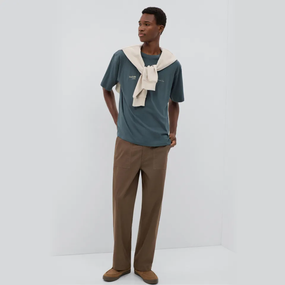 Mango TEEN T-shirt met backprint grijsblauw