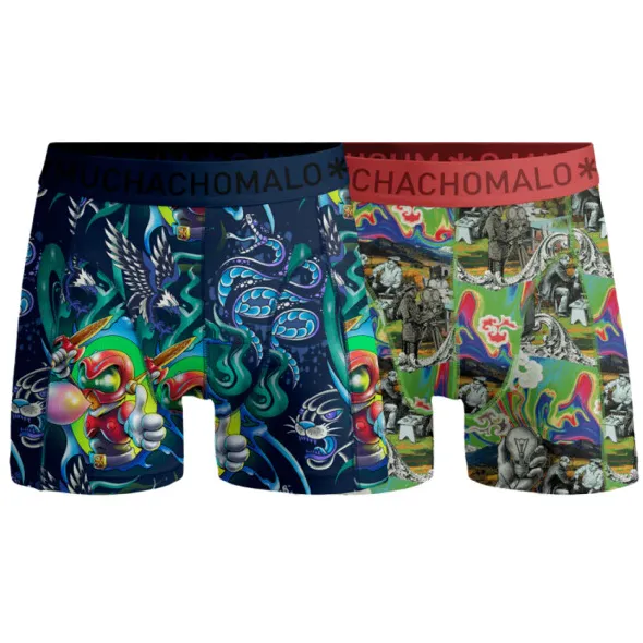 Muchachomalo Heren 2-pack Boxershorts New School Veelkleurig